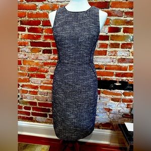 J. Crew tweed sheath dress. Colors navy pink and white. Size 2.